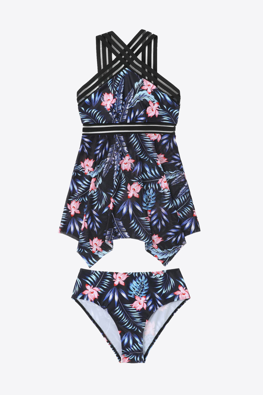 Printed Swim Dress and Bottoms Set - Lecatta