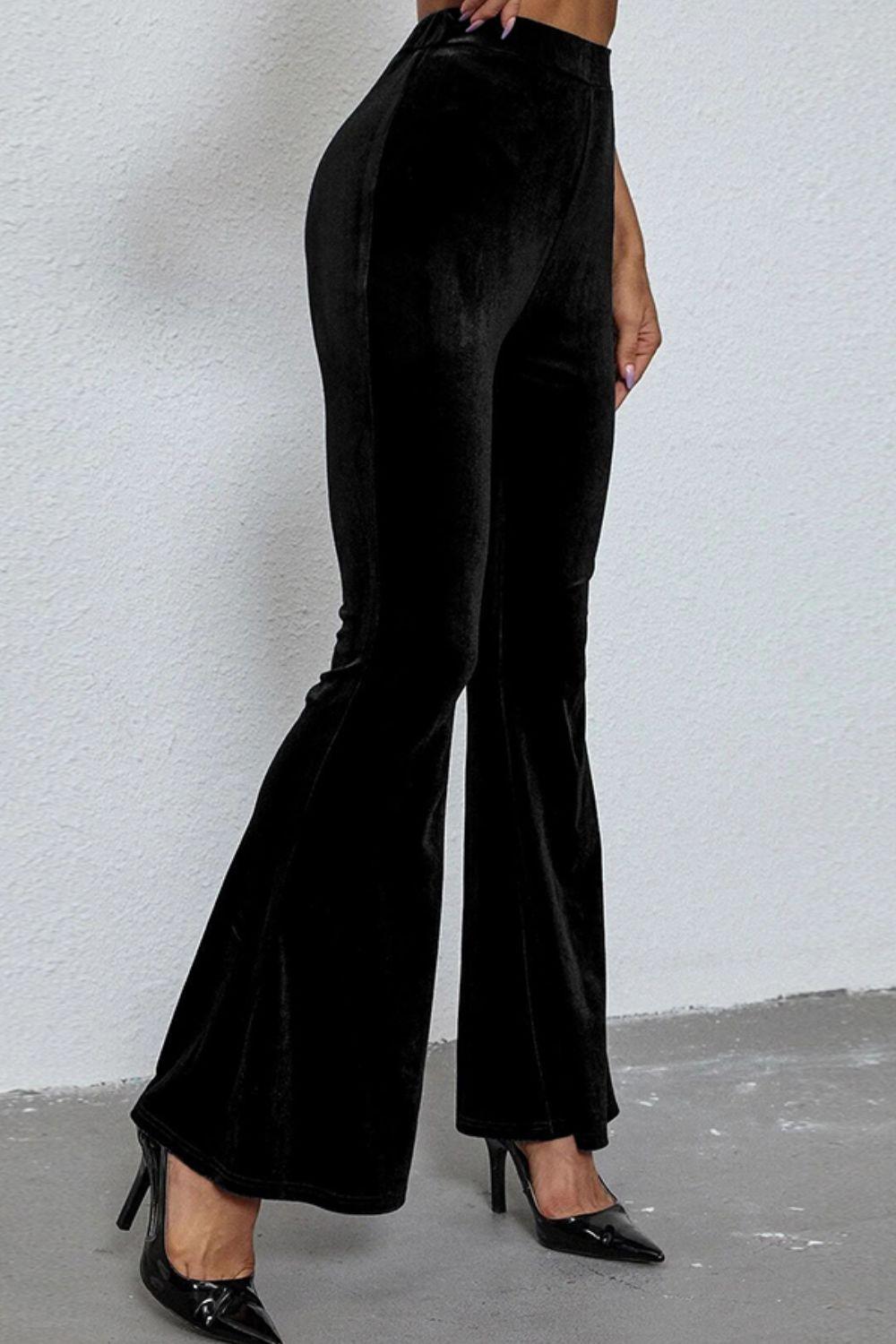 High Waist Flare Leg Pants - Lecatta