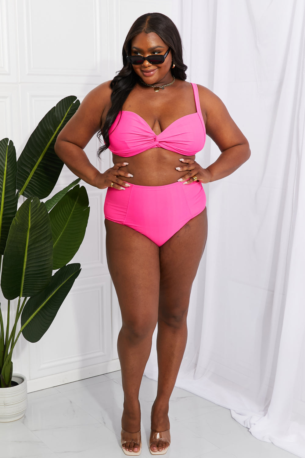 High-Rise Bikini in Pink - Lecatta