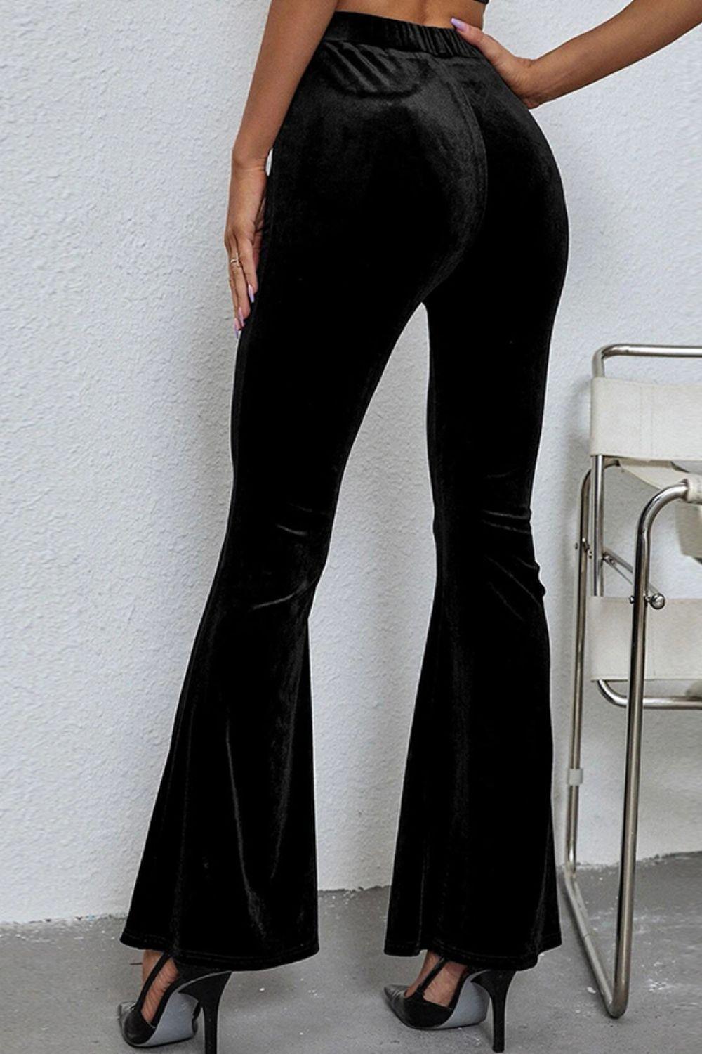 High Waist Flare Leg Pants - Lecatta