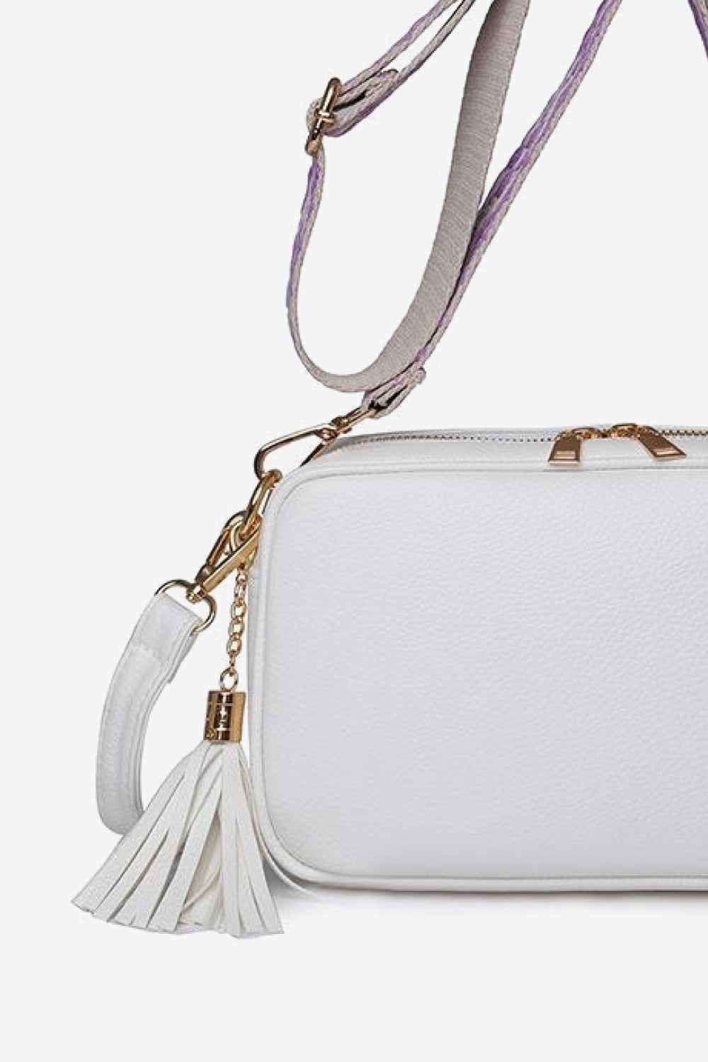 PU Leather Tassel Crossbody Bag - Lecatta