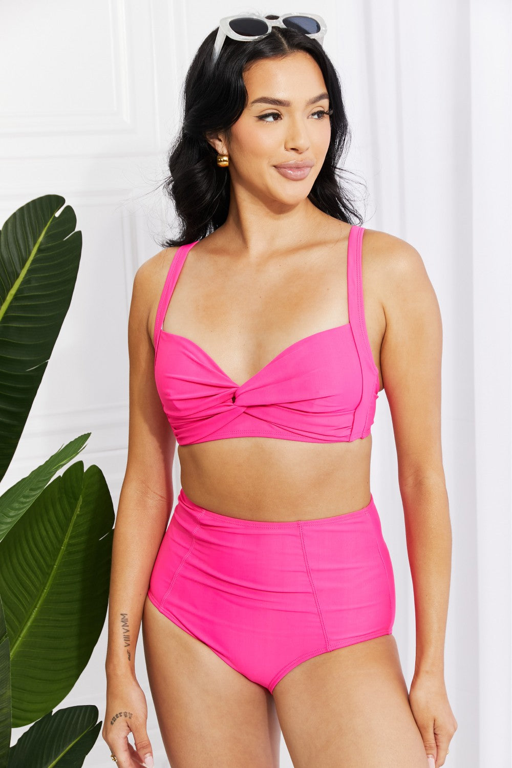 High-Rise Bikini in Pink - Lecatta